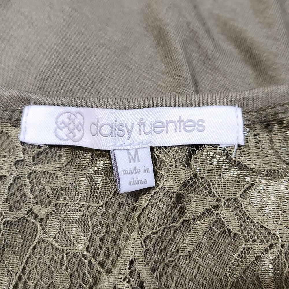 Daisy Fuentes Womens Green Lace Sleeveless Lightweight Shark Bite Hem Dress Med - Picture 8 of 11